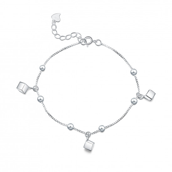 BLUEYES COLLECTION 925 Sterling Silver 7.5" in Bracelet Jewellery Chains  for Women-B1S006