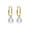 BLUEYES COLLECTION Natural 7.5mm Pearl Bead Women's 18K Gold Earring-003